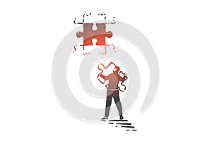 Business strategy development concept sketch. Hand drawn isolated vector