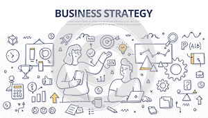 Business Strategy Doodle Banner