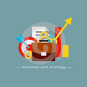 Business and strategy flat concept