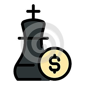 Business strategy icon flat line style illustration representing planning and decision-making for growth