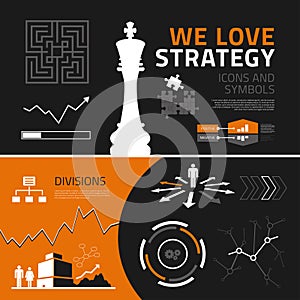 Business strategy infographic elements, icons and symbols photo