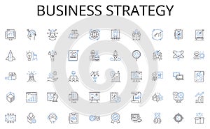 Business strategy line icons collection. Uncertainty, Threat, Vulnerability, Exposure, Hazard, Probability, Mitigation