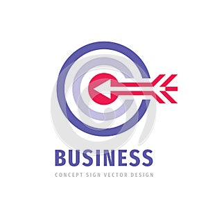 Business strategy logo tempate design. Arrow target symbol. Logistic icon. Investment market vector sign.