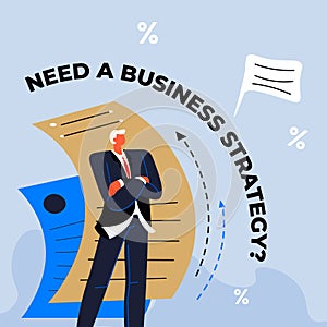 Business strategy promotion or advertising banner