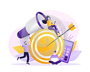 Business strategy target, great design for any purposes. Flat isometric vector illustration. Digital marketing