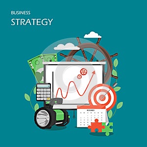 Business strategy vector flat style design illustration