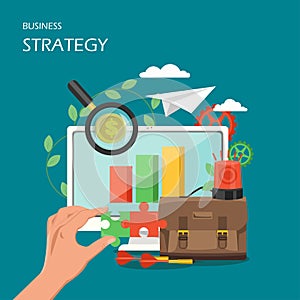 Business strategy vector flat style design illustration
