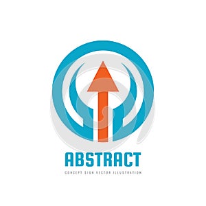 Business strategy - vector logo template concept illustration. Development sign. Abstract arrow in circle shape. Progress icon.