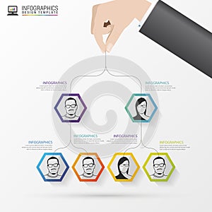 Business structure. Organisation chart. Infographic design. Vector photo