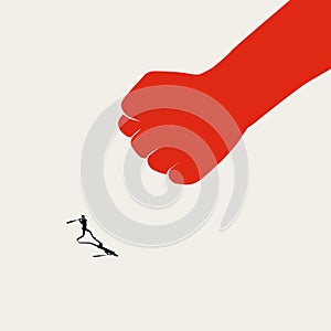 Business struggle and challenge vector concept. Symbol of defense, competition, conflict. Minimal illustration
