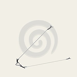 Business struggle and holding back vector concept. Symbol of obstacle, challenge. Minimal illustration.