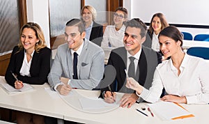 Business students in classroom