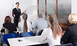 Business students in classroom