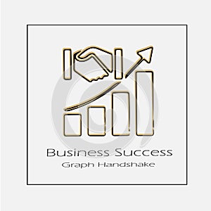 Business success concept vector icon eps 10. Simple isolated graph going up outline illustration