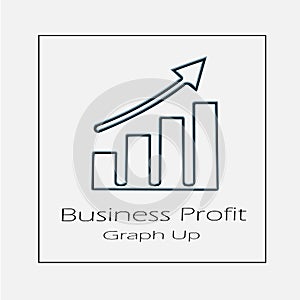 Business success concept vector icon eps 10. Simple isolated graph going up outline illustration