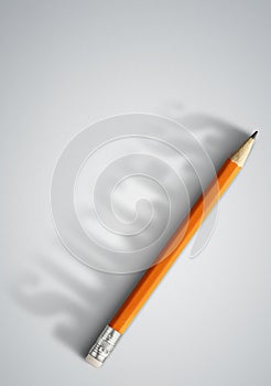 Business success creative concept, pencil with success shadow
