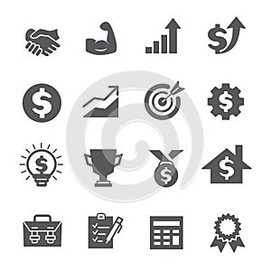 business success icons template set