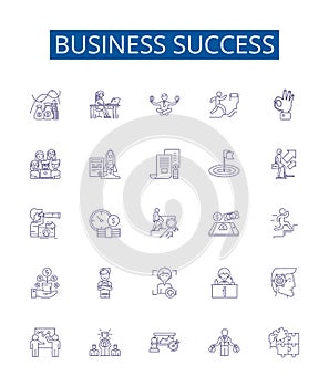 Business success line icons signs set. Design collection of Profitability, Productivity, Expansion, Innovation