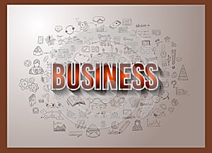 Business Success and Marketing Strategy concept with Doodle design style