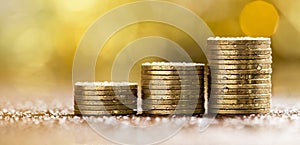 Business success - money coins banner