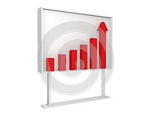 Business success red graph diagram