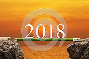 Business success strategy plan concept, Happy new year 2018 calendar cover