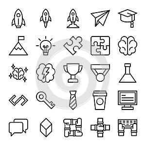 Business successful outline icon design, creative startup concept