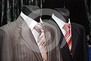 Business suit and ties on a dummy