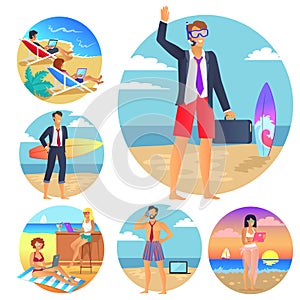 Business Summer Collection Vector Illustration