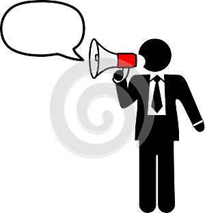 Business Symbol Man Speak Talk Bullhorn photo