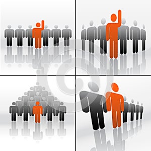 Business symbols teamplay