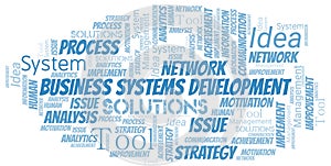 Business Systems Development typography vector word cloud.