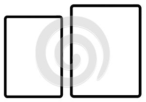 Business Tablet IPad Pro 11 and 12,9 style on white background