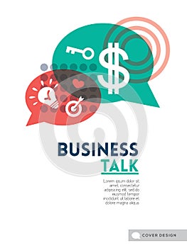 Business talk bubble speech concept background design layout