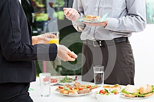 Business talks during lunch