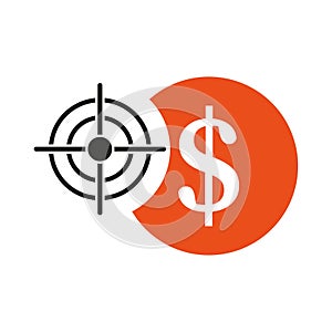 Business Target dollar icon. Vector illustration. EPS10.