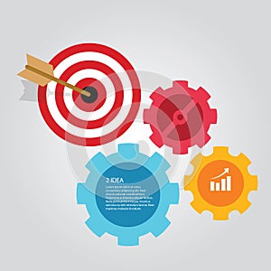 Business target infographic dart board arrow concept of goals achievement world map
