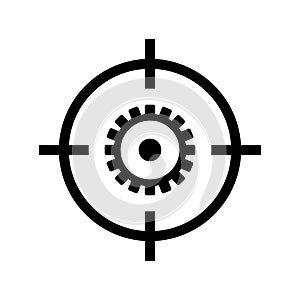 Business, target, user icon. Black vector graphics