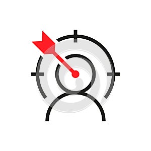 Business targeting line icon vector. Marketing target strategy symbol