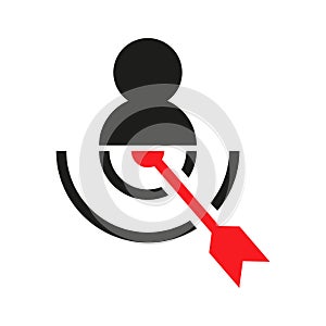 Business targeting line icon vector. Marketing target strategy symbol