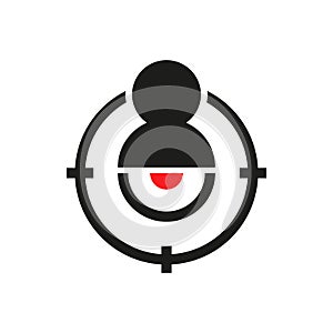 Business targeting line icon vector. Marketing target strategy symbol