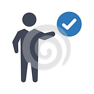 Business task complete icon. vector designs