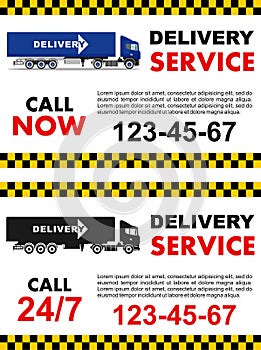 Business taxi service design over white background. Detailed illustration and silhouette of delivery truck. Vector flat