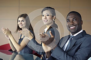 Business team applauding