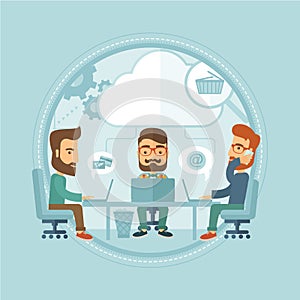 Business team brainstorming vector illustration.