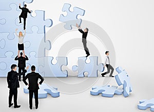 Business team building puzzle