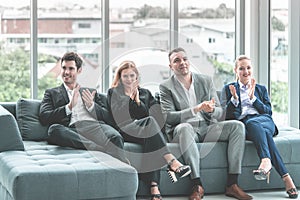Business team clapping applaud for successful meeting