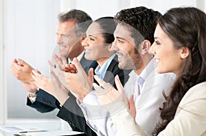 Business team clapping img