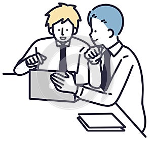 Business Team Company Employee Male Simple Illustration