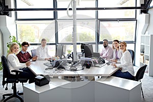 Business team with computers working at office